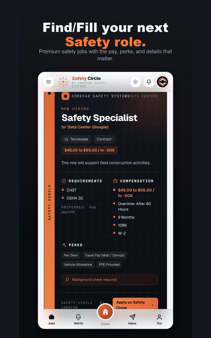 Safety Circle app screen